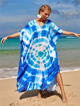 Load image into Gallery viewer, Hot Cotton Watermark Printed Beach Cover Up Robe Style Beach Vacation Sun Protection Bikini Cover Up
