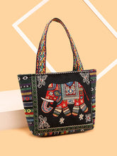 Load image into Gallery viewer, Tote Bag Women&#39;s Bag Going Out Canvas Bag Double-sided Casual Embroidery Large-capacity Handbag Ethnic Style Small Square Bag
