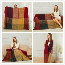 Load image into Gallery viewer, Shawl blanket, sofa towel blanket, bed blanket, bay window mat, chenille jacquard blanket
