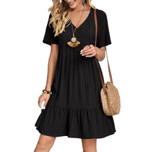 Load image into Gallery viewer, Women&#39;s Clothing Skirt Loose Casual Short-sleeved Waist Elegant Dress
