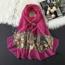 Load image into Gallery viewer, Ethnic Style Embroidered Plum Blossom Belt Spring Style Lightweight Scarf
