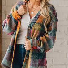 Load image into Gallery viewer, Autumn New Fleece Warm Jacket for Women Multi-color Plaid Loose Jacket
