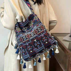 Tibetan Ethnic Style Bag Large Capacity Bohemian Shoulder Messenger Bag