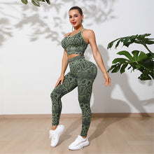 Load image into Gallery viewer, Python Pattern Sports Suit Women&#39;s Double Shoulder Straps Beautiful Back Yoga Clothes Sports Wind Yoga Suit
