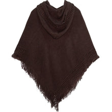 Load image into Gallery viewer, Summer Solid Color Hooded Shawl Women&#39;s Knitting Outside with Spring and Autumn Travel Tassel Pullover Hooded Cape Shawl
