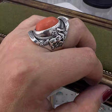 Load image into Gallery viewer, The Latest Tibetan Element Ring, Large Oval Retro Saddle, Back-shaped Ethnic Style Fashion Ring
