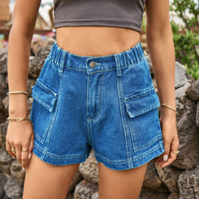 Load image into Gallery viewer, Sexy denim cargo shorts hot pants
