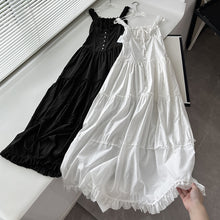 Load image into Gallery viewer, New Lazy Resort Style Pleated Front Cuff Design Extra-long Dress Goddess Skirt Swing Skirt
