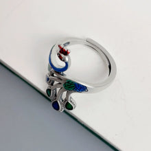 Load image into Gallery viewer, Sterling Silver Retro Thai Silver Ethnic Style Classical Ring Women&#39;s Light Luxury Open Index Finger Fashion Personality Exaggerated Peacock Phoenix
