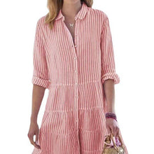 Load image into Gallery viewer, Women&#39;s Clothing Autumn Long Sleeve Women&#39;s Striped Shirt Dress
