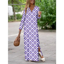 Load image into Gallery viewer, Summer New Products Fashion Printing V-neck Long Dress Women
