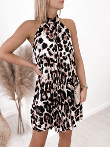 Summer Hot Style Sleeveless Printed Pleated Dress