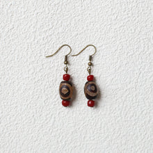 Load image into Gallery viewer, Tibetan Agate Dzi Bead Earrings, Niche Retro Ethnic Style Jewelry
