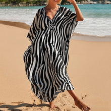 Load image into Gallery viewer, Summer Cotton Printed Beach Blouse Vacation Casual Bikini Sunscreen Beach Skirt
