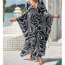 Load image into Gallery viewer, Summer Cotton Printed Beach Blouse Vacation Casual Bikini Sunscreen Beach Skirt
