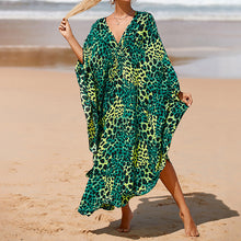 Load image into Gallery viewer, Summer Cotton Printed Beach Blouse Vacation Casual Bikini Sunscreen Beach Skirt
