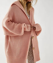 Load image into Gallery viewer, New Women&#39;s Solid Color Lapel Pocket Knitted Cardigan Button Long Coat in Autumn and Winter
