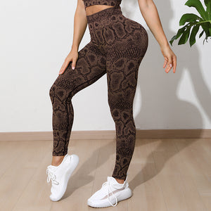 Python Pattern Sports Suit Women's Double Shoulder Straps Beautiful Back Yoga Clothes Sports Wind Yoga Suit