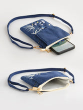 Load image into Gallery viewer, Embroidery Flower Bag Women&#39;s Cotton and Linen Cloth Messenger Bag Small Bag Change Bag Close-fitting Mobile Phone Bag Ethnic Style Mobile Phone Bag
