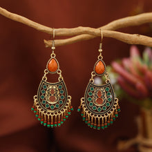 Load image into Gallery viewer, Bohemian Alloy Drop Oil Long Tassel Ethnic Style Earrings for Women&#39;s Retro Earrings
