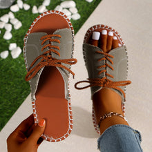 Load image into Gallery viewer, Large Size Beef Tendon Sole Cross Strap One-word Strap Cool Slippers Summer Beach Women&#39;s Shoes Sandal
