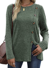 Load image into Gallery viewer, Button Up T-shirt for Women's New Fashion Autumn Casual Solid Color Long Sleeved T-shirt for Women
