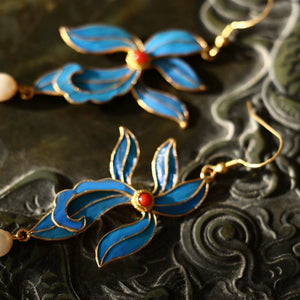 Cloisonne Imitation Diancui Classic New Simple Style Antique Earrings