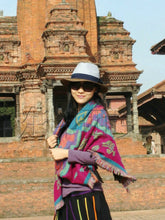 Load image into Gallery viewer, Nepal Vintage Printed Shawl Women&#39;s Imitation Cashmere Warm Ethnic Style Tibetan Scarf
