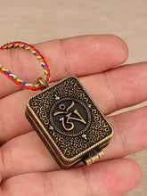 Load image into Gallery viewer, Tibetan Style All Brass Mandala Patterned Gawu Box with Six Character True Words Pendant, Ethnic Style Talisman
