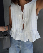 Load image into Gallery viewer, 6 Colors Breathable Cotton and Linen Pleated Sleeveless Straps, Women's Shirts, High Street Long Skirts.
