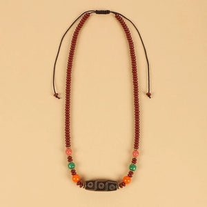 Tianzhu Agate Coral Necklace Tibetan Men and Women Retro Long Ethnic Style Collarbone Chain Tibetan Accessories