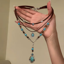 Load image into Gallery viewer, Bohemian Ethnic Style Necklace Design Sense Multi-layer Stacked Collarbone Chain

