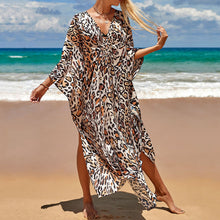 Load image into Gallery viewer, Summer Cotton Printed Beach Blouse Vacation Casual Bikini Sunscreen Beach Skirt

