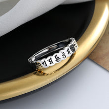 Load image into Gallery viewer, S925 Sterling Silver Hot Selling Heart Sutra Six Words Ring
