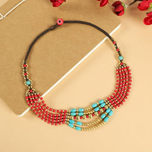Load image into Gallery viewer, Original Design Retro Exotic Tibetan Nepalese Necklace Hand-woven Ethnic Style Multi-layer Forehead Headdress for Women
