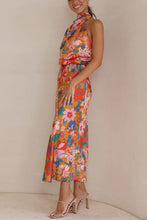 Load image into Gallery viewer, Summer New Light Mature Style Sleeveless Lace Printed Satin Dress
