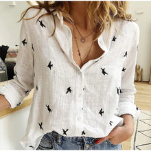 Load image into Gallery viewer, Fashion Women&#39;s Print Shirt Women&#39;s Long Sleeve Top Cotton Office 2024 Spring Summer Casual Loose Top Large 5XL
