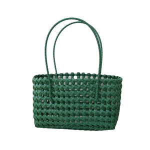 Plastic Hollow Weave Bag Countryside Style Large Capacity Beach Tote Bag Bucket Bag Bohemian Style Woman PVC Handbag Summer