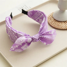 Load image into Gallery viewer, Fashion Paisley Bandana Headband for Women Top Knotted Bow Hairbands Cute Rabbit Ear Turban Headwrap Hair Band Girls Accessories
