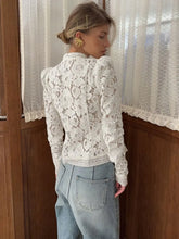 Load image into Gallery viewer, Tossy Summer Lace Printed Shirts Tops Female Hollow Out Fashion Commute Vintage See-Through Blouse Women&#39;s Lace Shrug Shirts New
