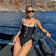 Load image into Gallery viewer, Vintage One Piece Swimsuit Retro Swimwear Women&#39;s Swimsuit Bandeau Bathing Suit Beachwear Monokini Female Swimming Suits
