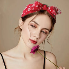 Load image into Gallery viewer, Fashion Paisley Bandana Headband for Women Top Knotted Bow Hairbands Cute Rabbit Ear Turban Headwrap Hair Band Girls Accessories

