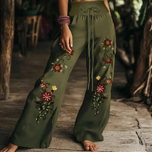Load image into Gallery viewer, Autumn Fashion Casual Temperament Comfortable and Elegant Plant Print Women&#39;s Elastic Waist Pants
