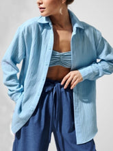 Load image into Gallery viewer, Bornladies 2025 Women&#39;s Spring Summer 100% Cotton Shirts Office Lady  Fashionable Solid Lady Long Sleeve Loose Tops Crepe Shirts
