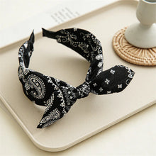 Load image into Gallery viewer, Fashion Paisley Bandana Headband for Women Top Knotted Bow Hairbands Cute Rabbit Ear Turban Headwrap Hair Band Girls Accessories
