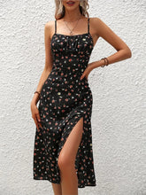 Load image into Gallery viewer, 2024 Summer Sexy Spaghetti Straps Dress Women Fashion Polka Dot Print Sleeveless Slit Dress Boho Casual Beach Midi Dresses
