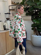 Load image into Gallery viewer, Women&#39;s Fashion Print Panelled Quilted Cotton Jacket Long Sleeve Pocket Cardigan Coat 2025 Autumn Winter Daily Casual Outerwear
