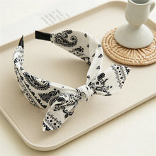 Load image into Gallery viewer, Fashion Paisley Bandana Headband for Women Top Knotted Bow Hairbands Cute Rabbit Ear Turban Headwrap Hair Band Girls Accessories
