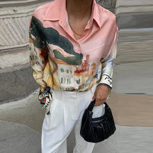 Load image into Gallery viewer, Holiday Printed Shirt Shorts Suits Women Casual Long Sleeve Lapel Button Shirt Loose Lady 2025 Summer Fashion Short Pants Set
