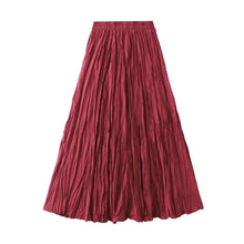 Load image into Gallery viewer, Light Luxury Irregular Slimming Pleated  A-line Skirt for Women High Waist Solid Color Loose Fashion Skirts Casual  Spring New
